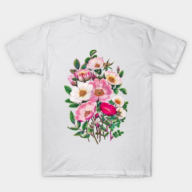 Wild roses T-Shirt by CatyArte